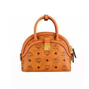 MCM Anna Visetos Small Tote Bag with Crossbody Strap
